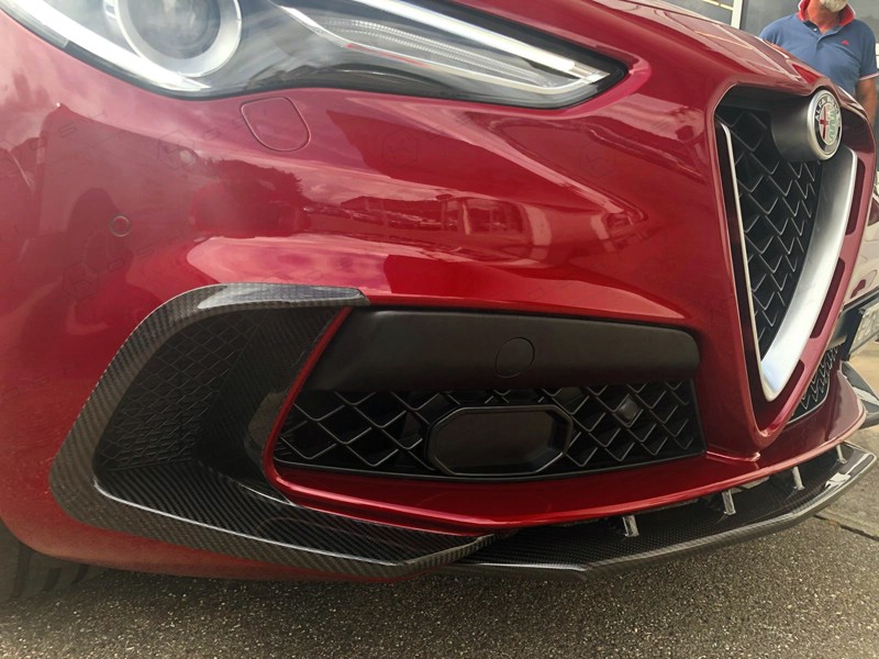 Stelvio-QV-Front-Bumper-Flaps Koshi Carbon Front Flaps