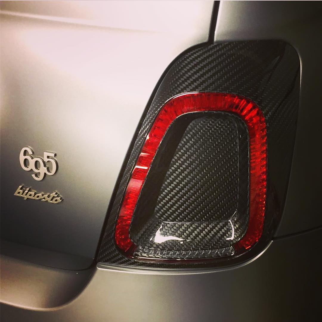 Installed-KOSHI-GROUP-Carbon-Fiber-ABARTH-595-2016-TailLight-frame-Cover Koshi Carbon Taillight Frame Cover