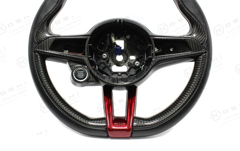 Red-Carbon-Fiber-Alfa-Romeo-Giulia-Stelvio-QV-Steering-Wheel-Cover-3 Koshi Carbon Seitliche Lenkradverkleidung