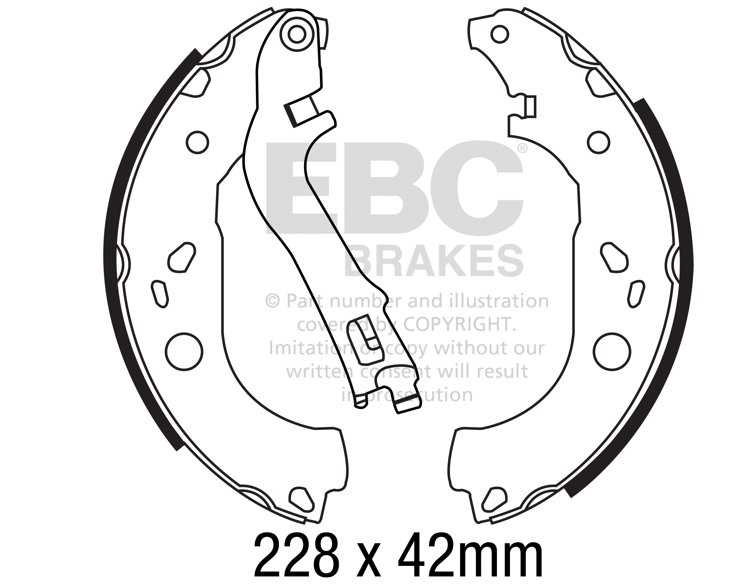 A6697 EBC Premium Hand brake shoes