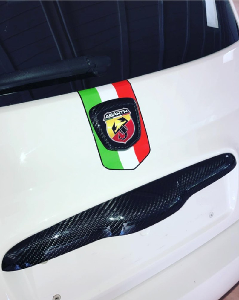 Carbon-fiber-FIAT-500-ABARTH Koshi Carbon Logo frame rear
