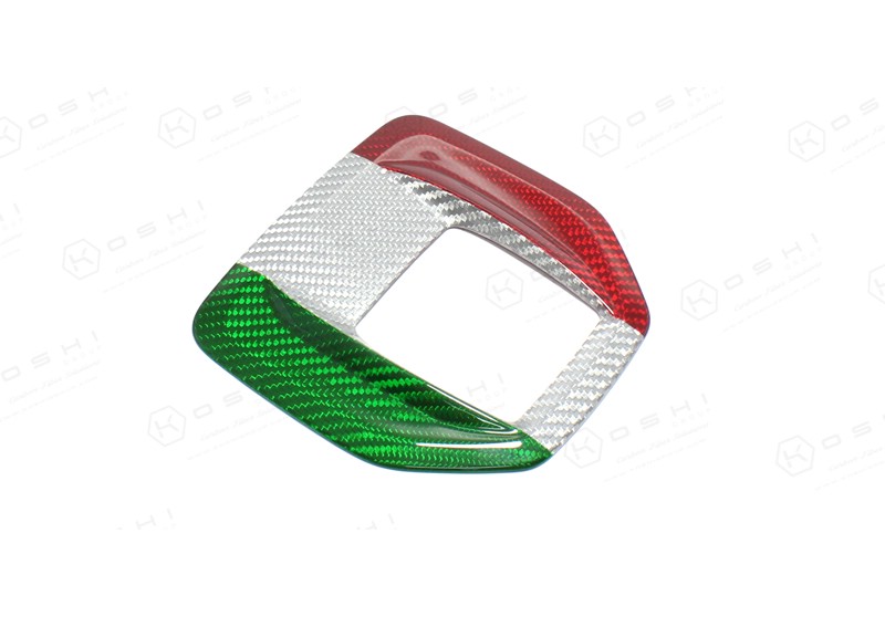 Carbon-fiber-Alfa-Romeo-Giulia-Stelvio-Automathic-GEAR-frame-trim-Italian-Flag-SKU-ARGL-17-IT_ Koshi Carbon Schaltkulisse Automatik