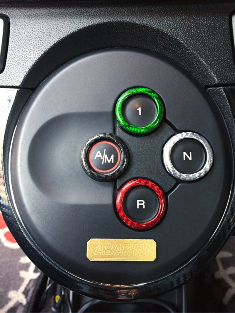 Abarth-Fiat-500-Frame-caps-automatic-gear Koshi Carbon Frame caps automatic gear