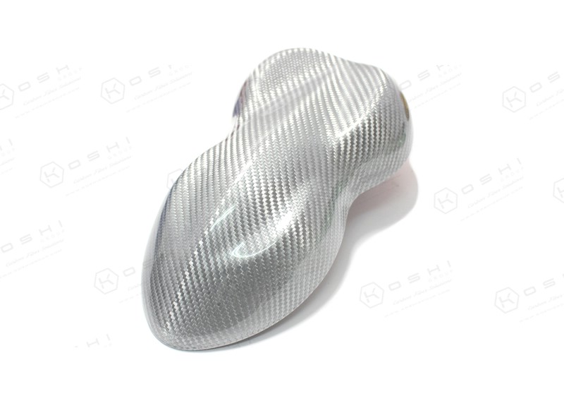 White-Carbon-Fiber Koshi Carbon Steering wheel side cover