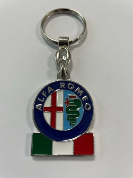 Schlüsselanhänger Alfa Romeo Logo + Tricolore