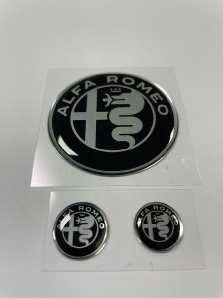 3D Sticker-Set Alfa Romeo Logo for center console knobs